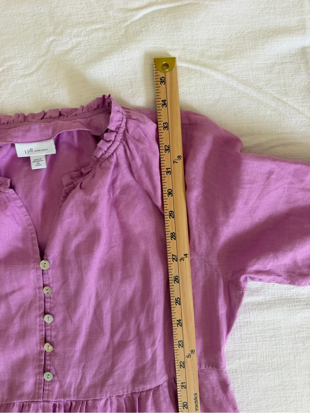 J. Jill 100% Linen Purple Tiered Dress - Picture 9 of 9